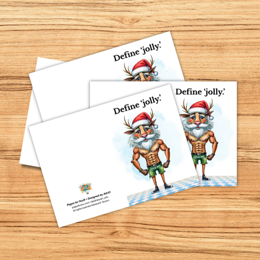 Define ‘Jolly.’ Holiday Greeting Card