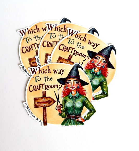 Witch Way to the Craft-room Vinyl Sticker 🧹 1 Pc