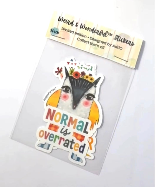 Weird & Wonderful™ Vinyl Die-Cut Stickers – 3-Pack for Journals, Water Bottles, Laptops & More