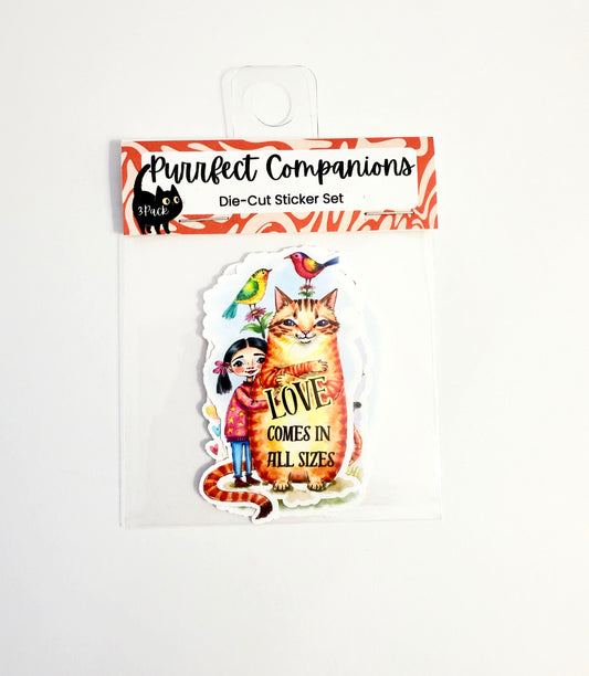 Purrfect Companions • Vinyl Sticker Set (Trio, 3x2 in)