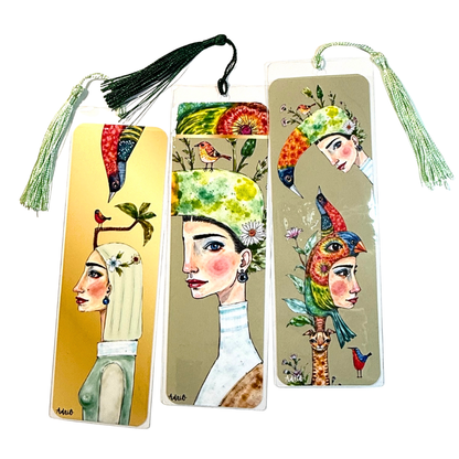 Women & Wings · Art Bookmarks by AdriO · Illustrated Bookmarks for Books & Journals