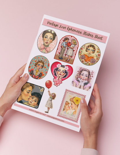 Pages for You®: Vintage Love Ephemera Sticker Sheet