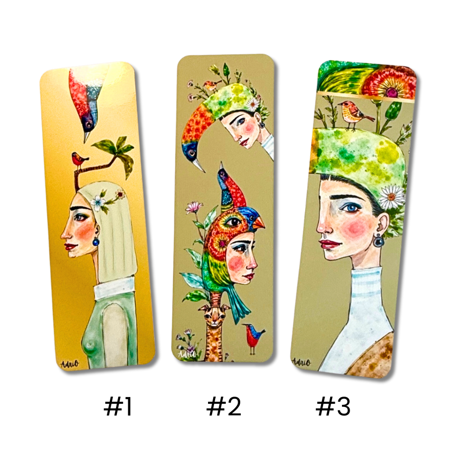 Women & Wings · Art Bookmarks by AdriO · Illustrated Bookmarks for Books & Journals