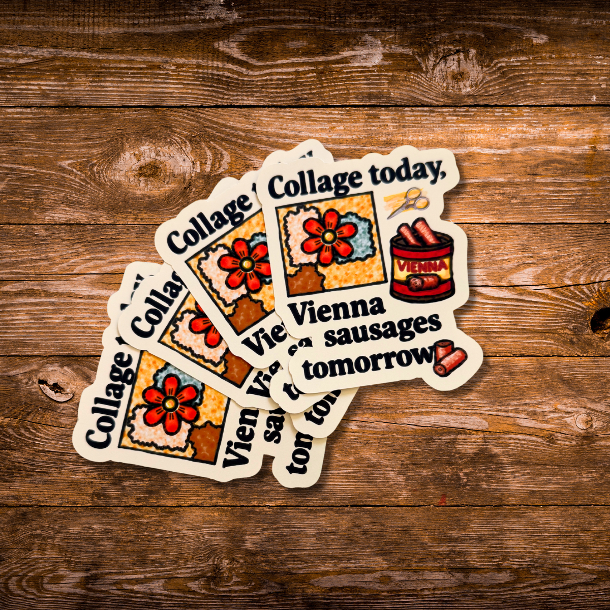 "Collage Today" Vinyl Die-Cut Sticker – 1 Pc for Journals, Water Bottles, Laptops, and More
