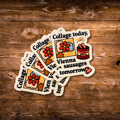 "Collage Today" Vinyl Die-Cut Sticker – 1 Pc for Journals, Water Bottles, Laptops, and More