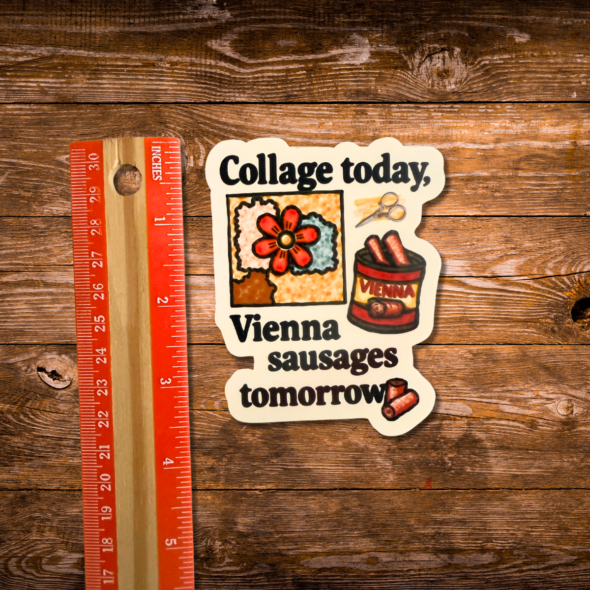 "Collage Today" Vinyl Die-Cut Sticker – 1 Pc for Journals, Water Bottles, Laptops, and More