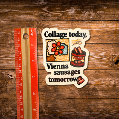 "Collage Today" Vinyl Die-Cut Sticker – 1 Pc for Journals, Water Bottles, Laptops, and More