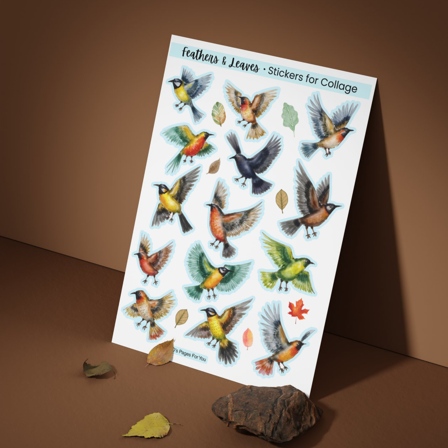 Pages for You®: Feathers & Leaves – Stickers for Collage