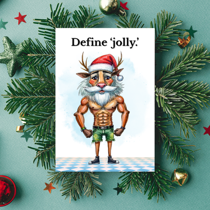 Define ‘Jolly.’ Holiday Greeting Card