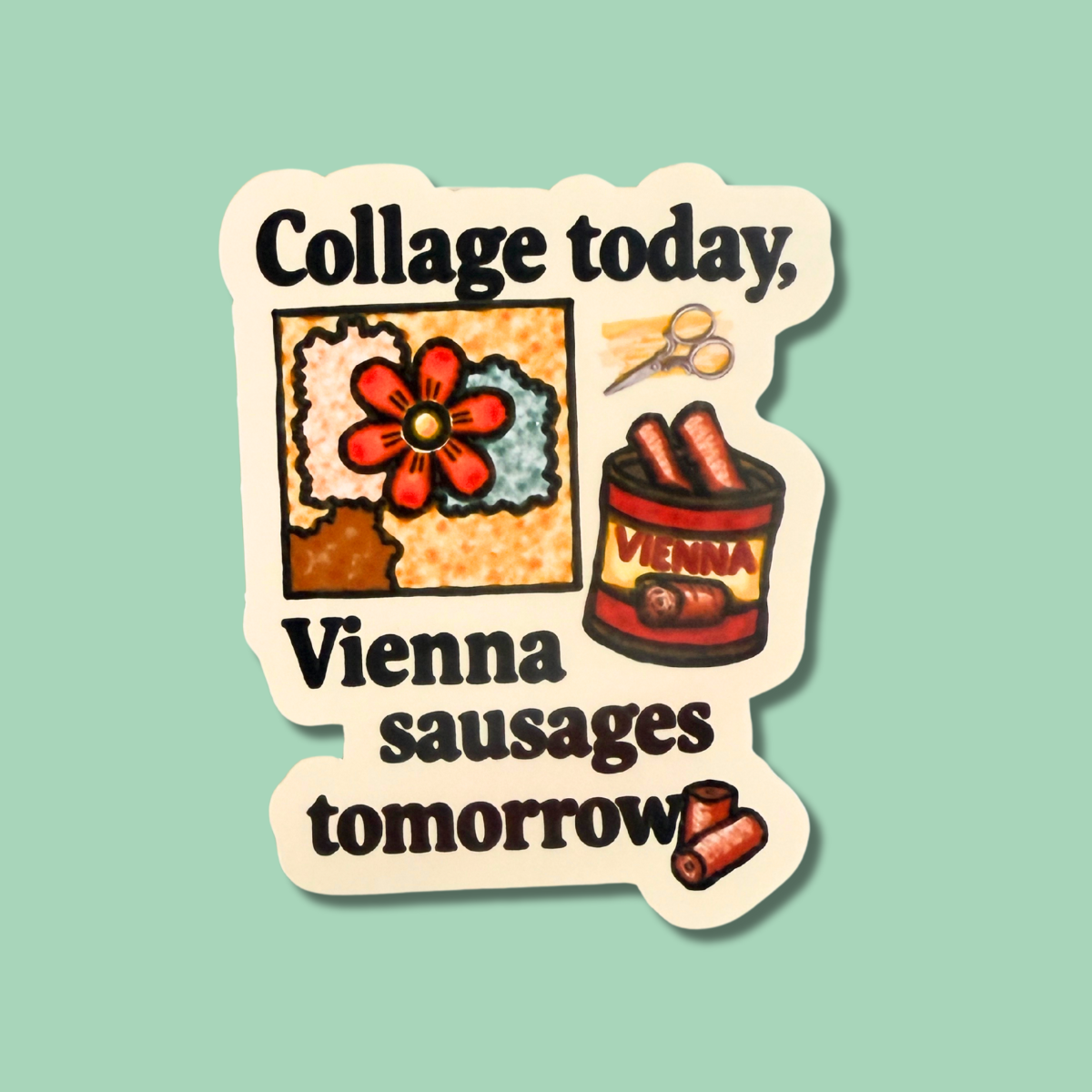"Collage Today" Vinyl Die-Cut Sticker – 1 Pc for Journals, Water Bottles, Laptops, and More