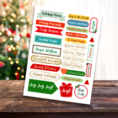 Holiday Sentiments Sticker Sheet