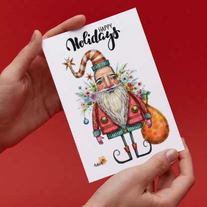 Limited Edition Santa Happy Holidays Greeting Card