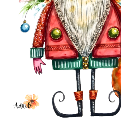 Limited Edition Santa Happy Holidays Greeting Card