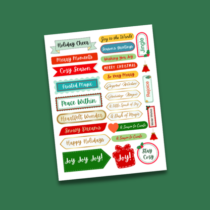 Holiday Sentiments Sticker Sheet