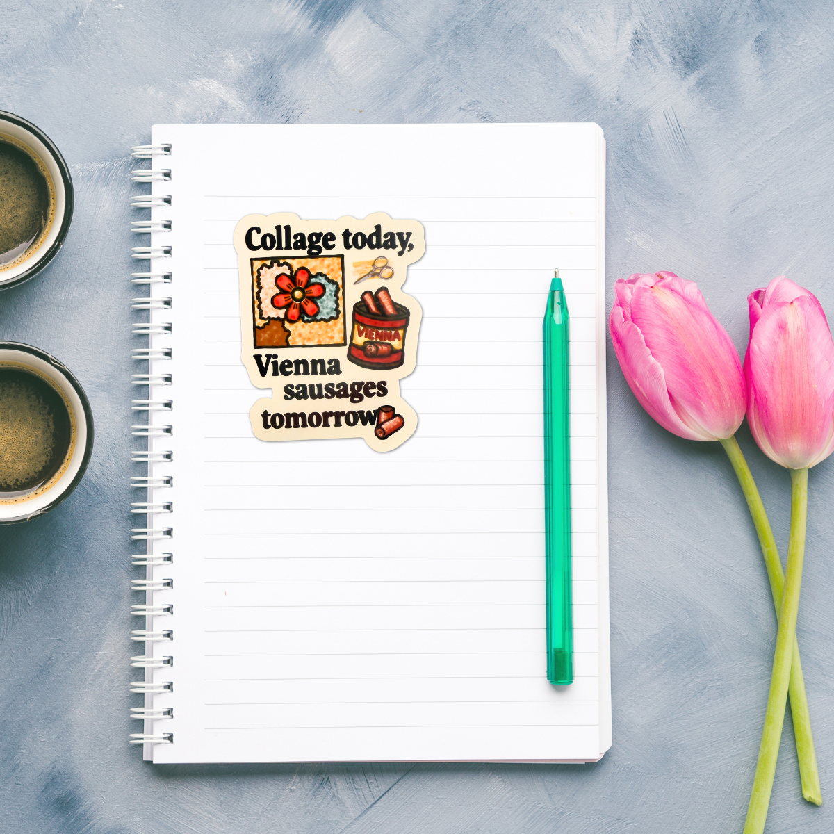 "Collage Today" Vinyl Die-Cut Sticker – 1 Pc for Journals, Water Bottles, Laptops, and More