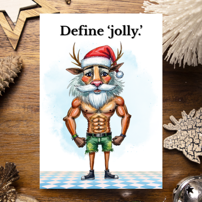 Define ‘Jolly.’ Holiday Greeting Card
