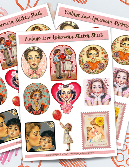 Pages for You®: Vintage Love Ephemera Sticker Sheet