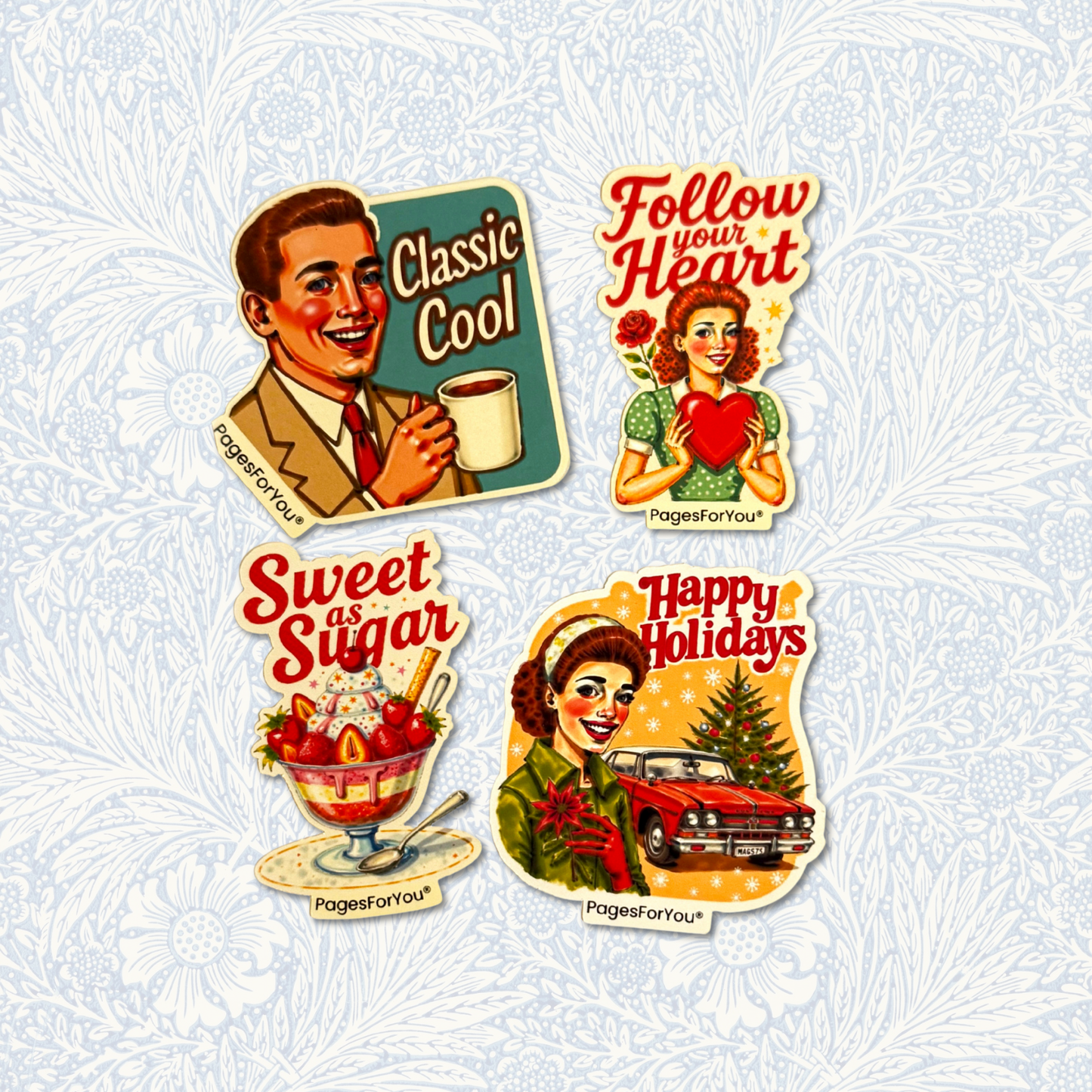 🎄 Vintage Cheer — Vinyl Sticker Set by AdriO