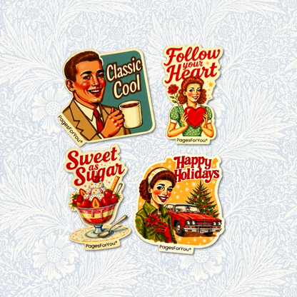 🎄 Vintage Cheer — Vinyl Sticker Set by AdriO