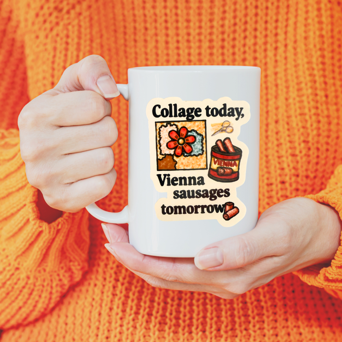 "Collage Today" Vinyl Die-Cut Sticker – 1 Pc for Journals, Water Bottles, Laptops, and More