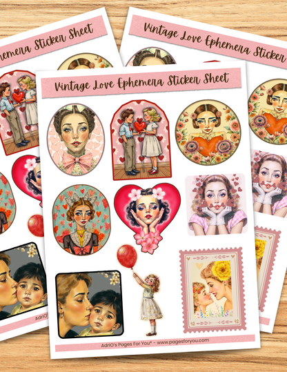 Pages for You®: Vintage Love Ephemera Sticker Sheet