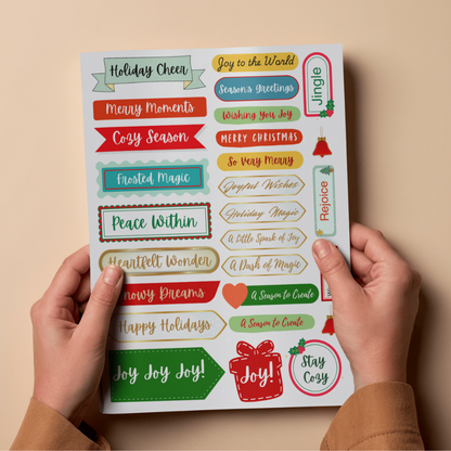 Holiday Sentiments Sticker Sheet