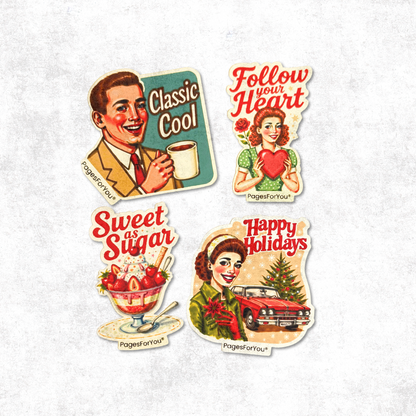 🎄 Vintage Cheer — Vinyl Sticker Set by AdriO