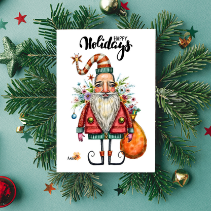 Limited Edition Santa Happy Holidays Greeting Card
