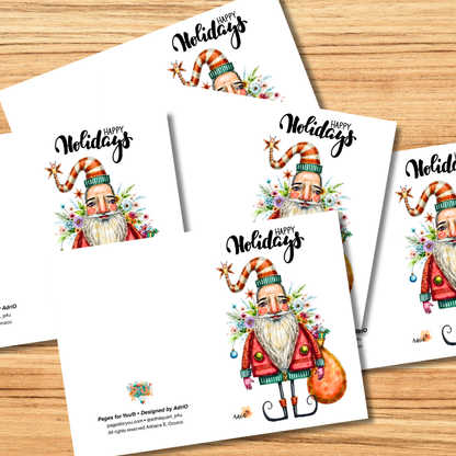 Limited Edition Santa Happy Holidays Greeting Card
