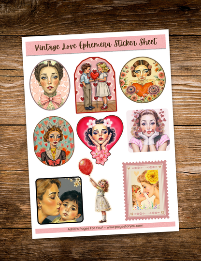 Pages for You®: Vintage Love Ephemera Sticker Sheet