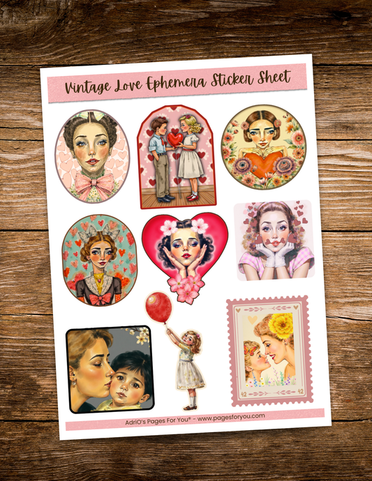 Pages for You®: Vintage Love Ephemera Sticker Sheet
