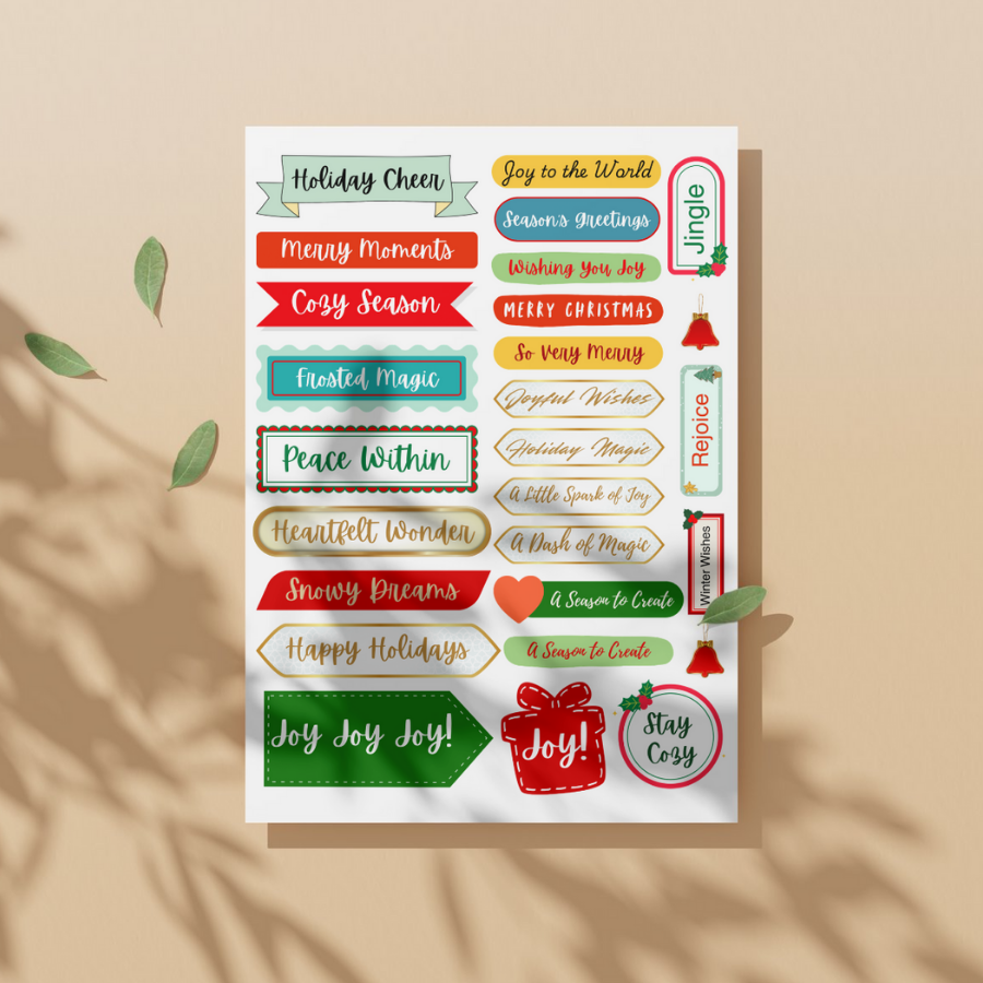 Holiday Sentiments Sticker Sheet