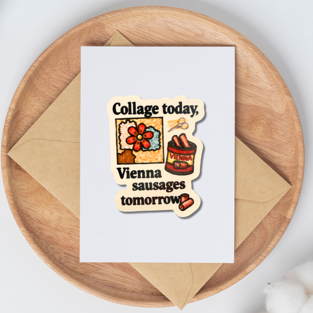 "Collage Today" Vinyl Die-Cut Sticker – 1 Pc for Journals, Water Bottles, Laptops, and More