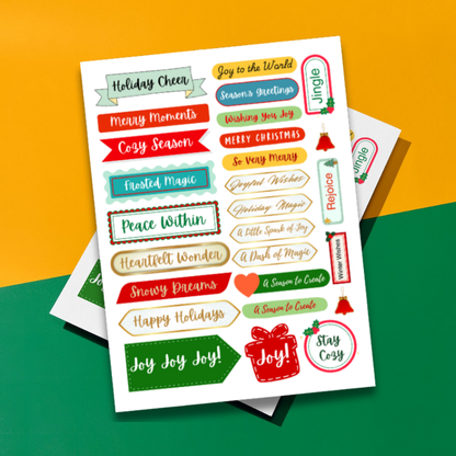 Holiday Sentiments Sticker Sheet