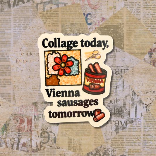 "Collage Today" Vinyl Die-Cut Sticker – 1 Pc for Journals, Water Bottles, Laptops, and More