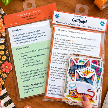 Catitude Whimsical Cat Ephemera Set