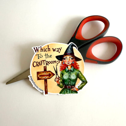 Witch Way to the Craft-room Vinyl Sticker 🧹 1 Pc