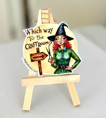 Witch Way to the Craft-room Vinyl Sticker 🧹 1 Pc
