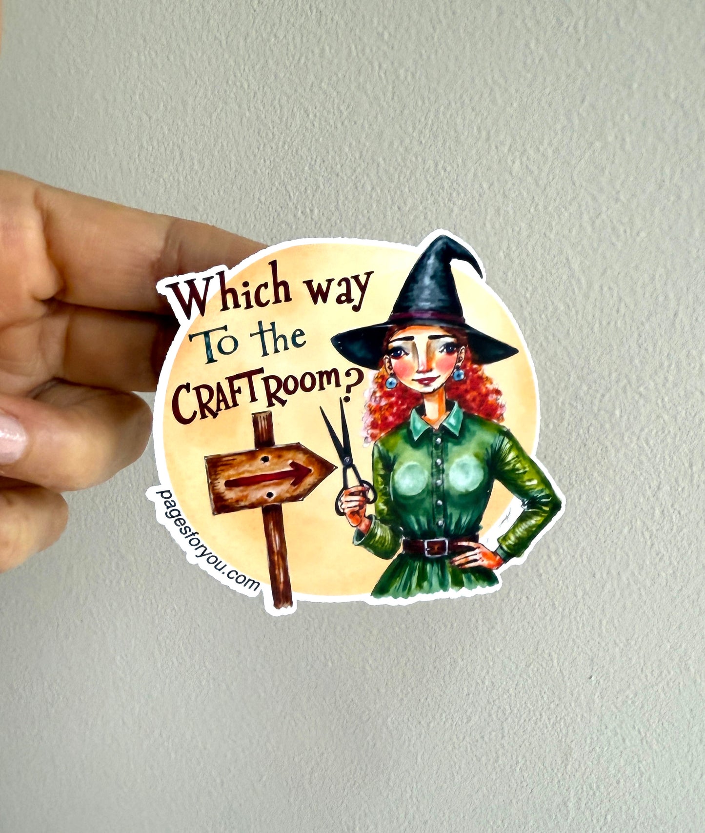 Witch Way to the Craft-room Vinyl Sticker 🧹 1 Pc
