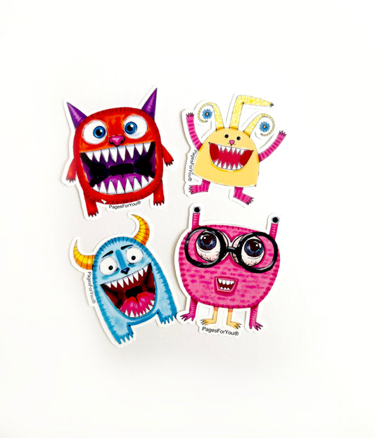 Too Cute to Spook · Funny Halloween Die-Cut Sticker Pack (4 Pieces)