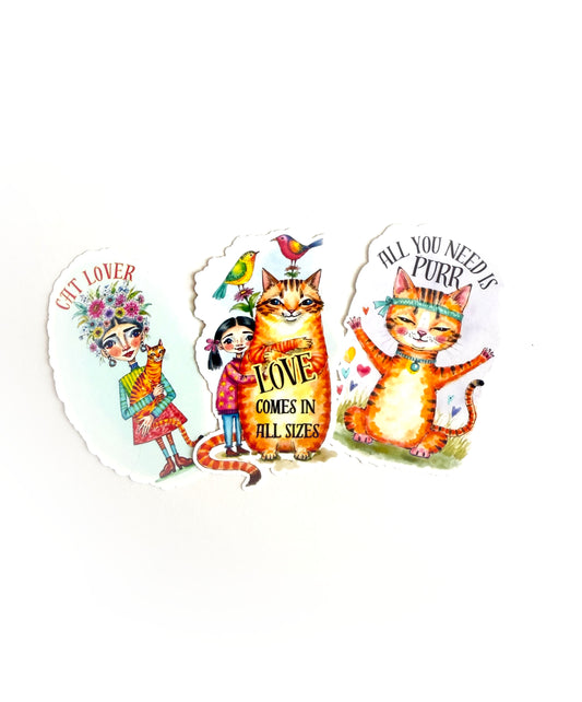 Purrfect Companions • Vinyl Sticker Set (Trio, 3x2 in)
