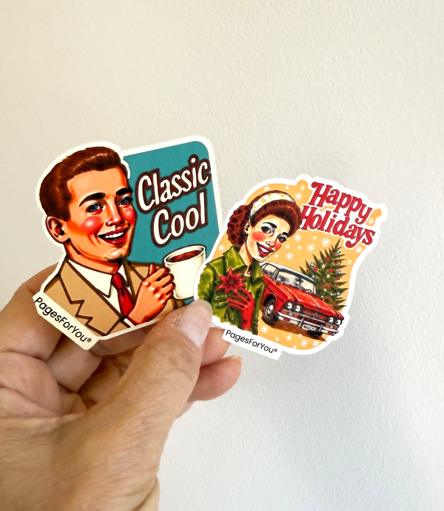 🎄 Vintage Cheer — Vinyl Sticker Set by AdriO