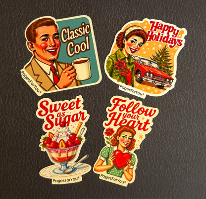 🎄 Vintage Cheer — Vinyl Sticker Set by AdriO