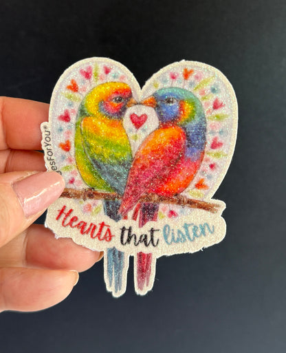 ✨ Wings and Words · Glittered Bird Sticker Set by AdriO