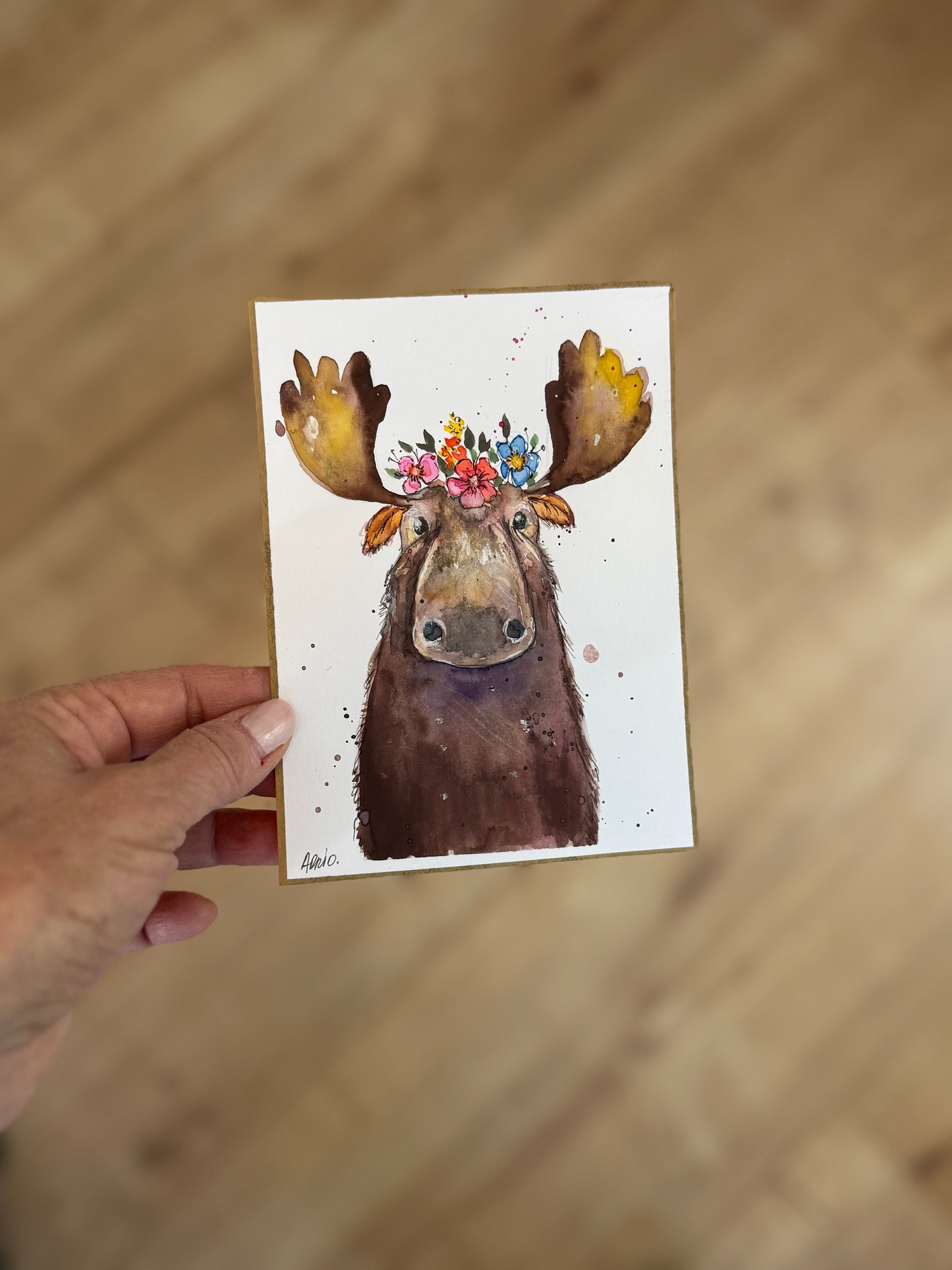 Fine Art Print – “Floral Crown Moose” by AdriO