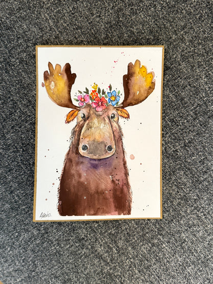 Fine Art Print – “Floral Crown Moose” by AdriO