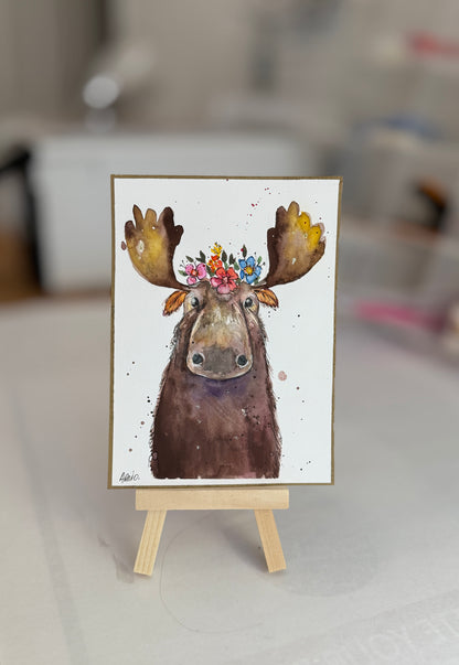 Fine Art Print – “Floral Crown Moose” by AdriO