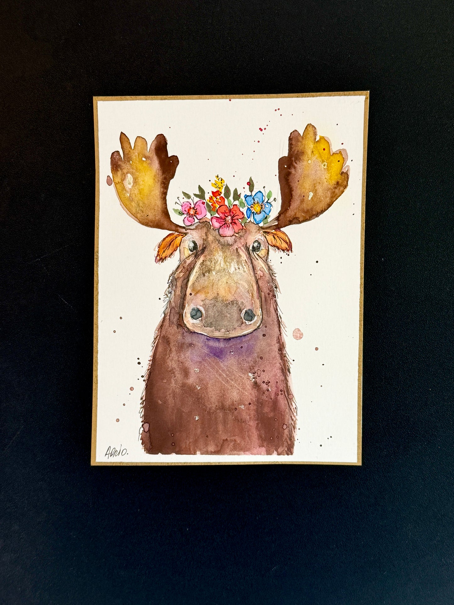 Fine Art Print – “Floral Crown Moose” by AdriO