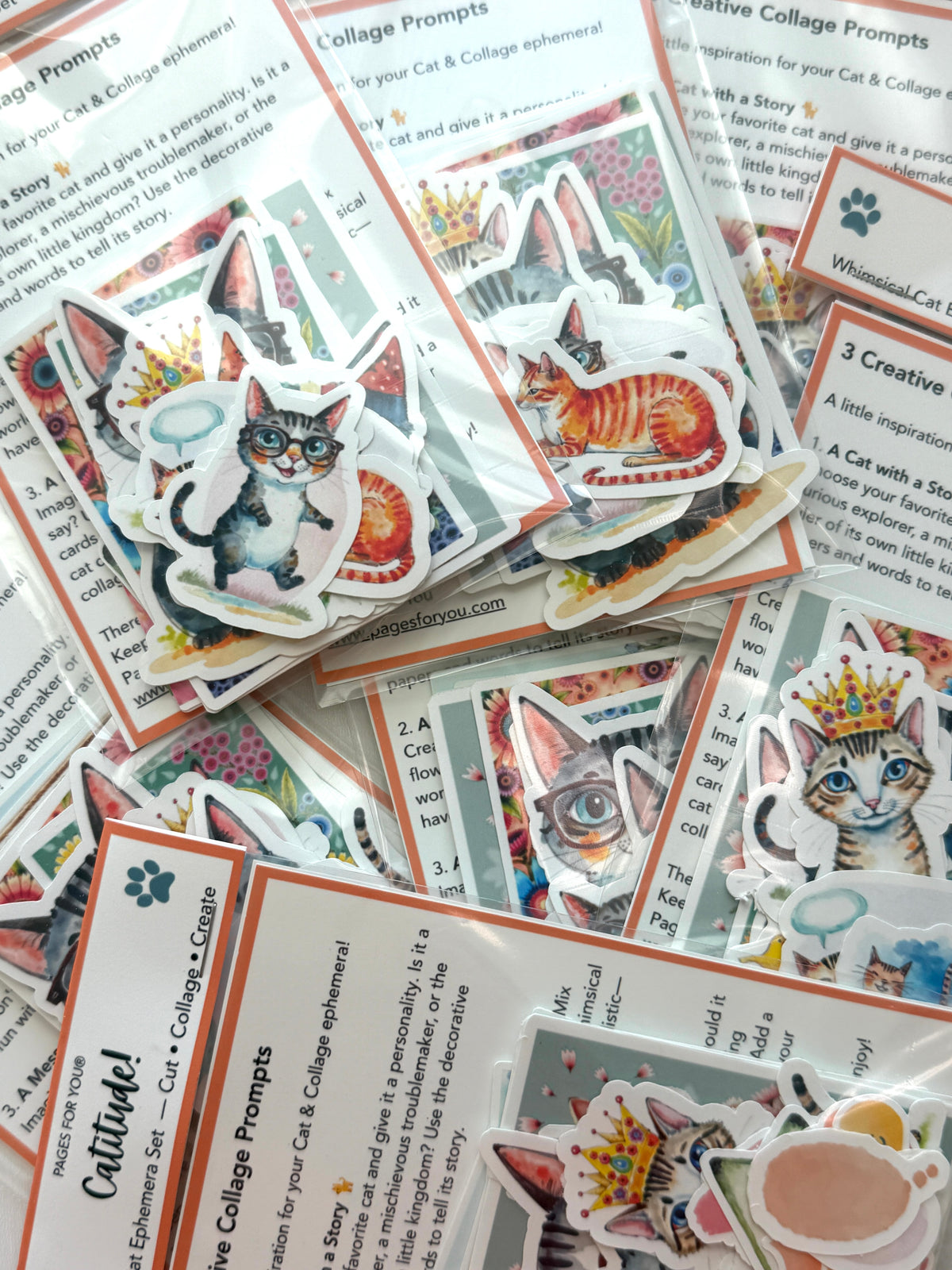 Catitude Whimsical Cat Ephemera Set