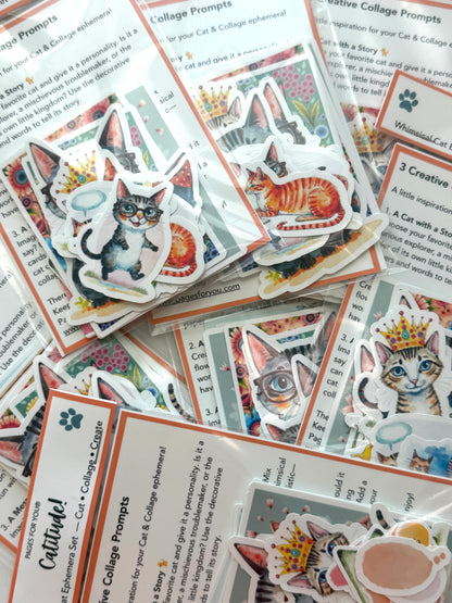 Catitude Whimsical Cat Ephemera Set
